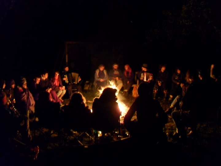 Orchard party bonfire by Megan Gimber