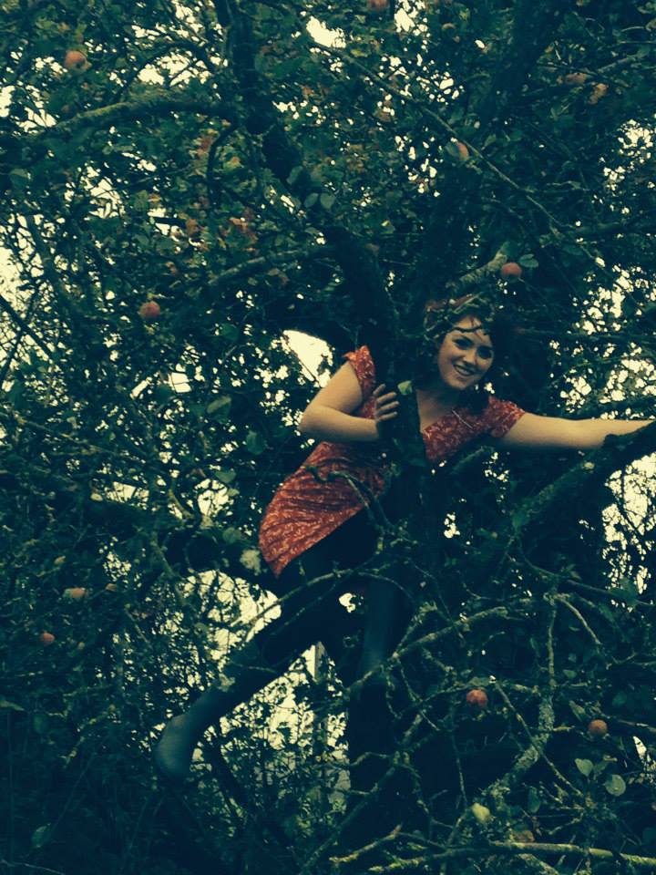 Apple Picking Plymtree Megan shaking tree