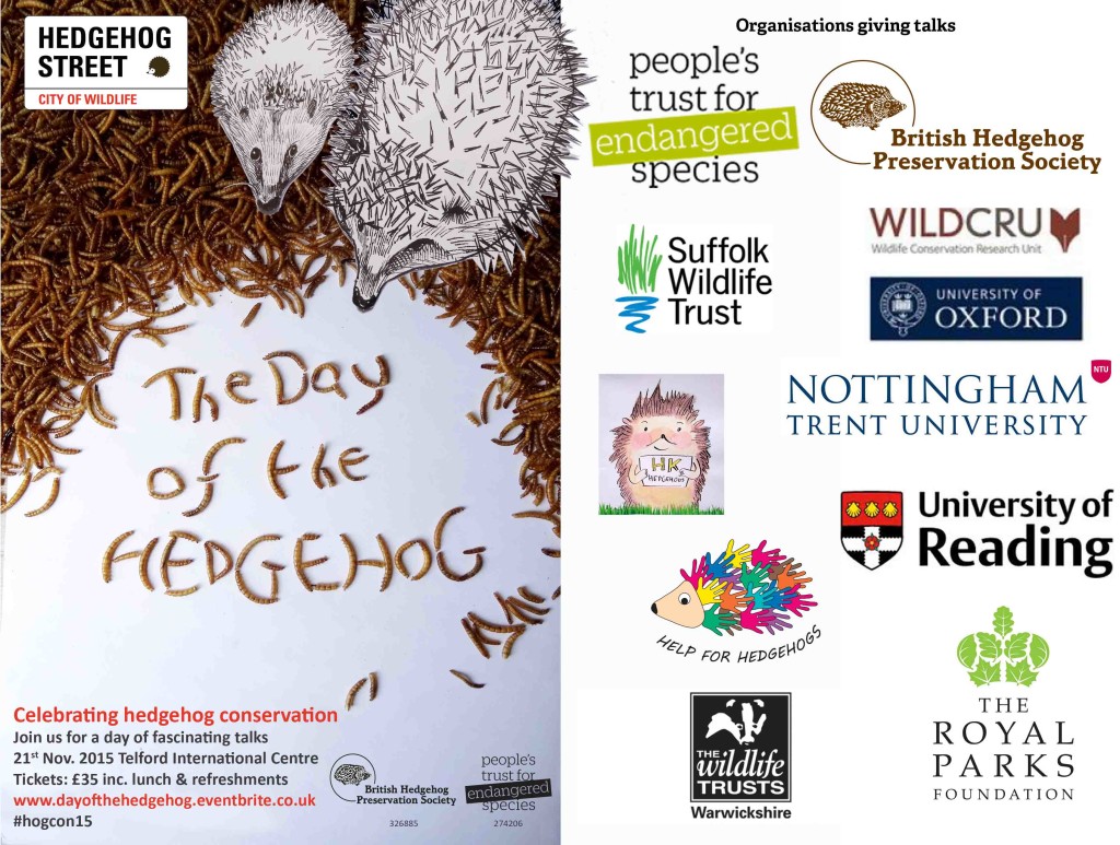Poster from Day of the Hedgehog, showing contributing organisations