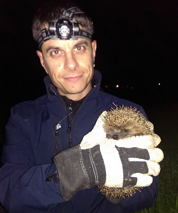 Richard Yarnell with hedgehog