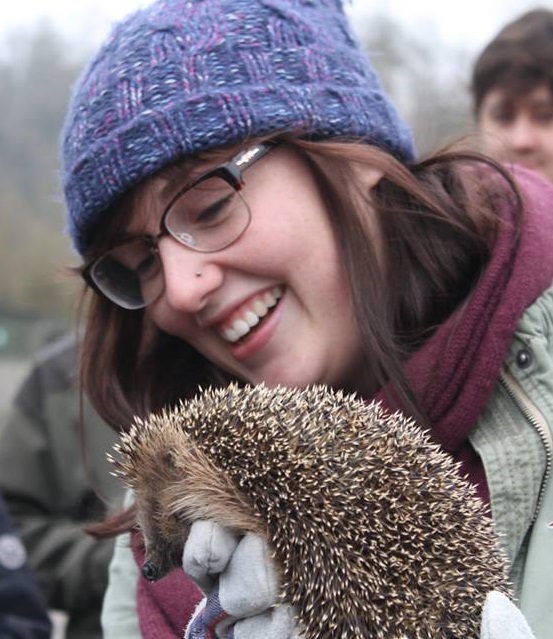 Abigail Gazzard with hedgehog Abigail Gazzard with hedgehog