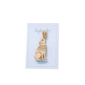 Layla Amber Mountain Hare Brooch - PTES