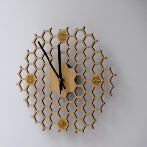 BU Products - Silent Honeycomb Bamboo Clock - PTES