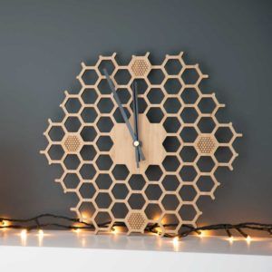 PTES Honeycomb bamboo clock