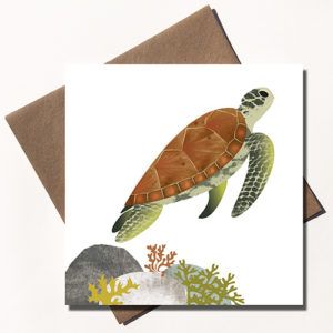Rachel Hudson Green turtle greeting card - PTES