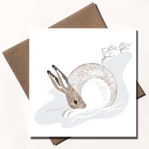 Rachel Hudson Mountain hare greeting card - PTES