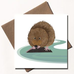 Rachel Hudson Water vole greeting card - PTES