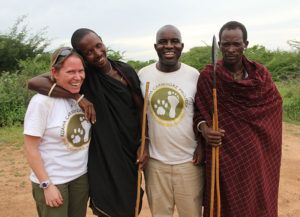 The Ruaha Carnivore Project team members with the Barabaig warriors. Jon Erickson.