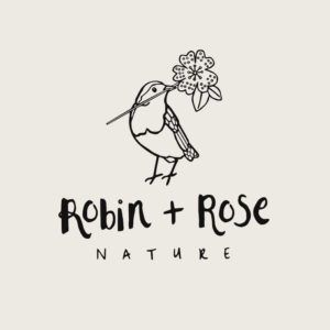Robin and rose nature logo