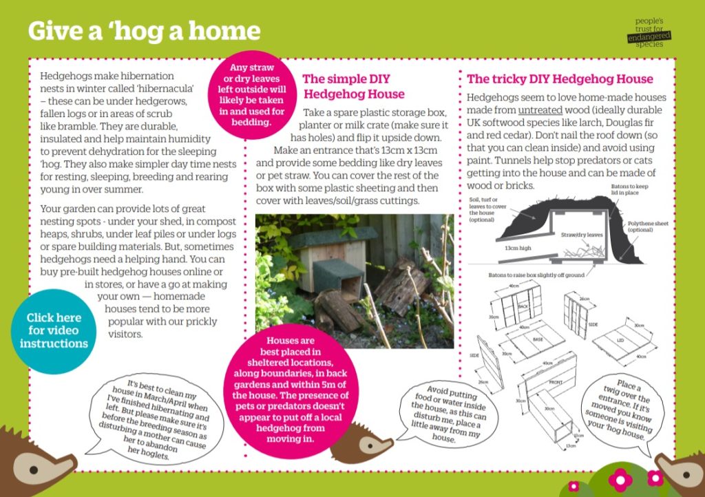 hedgehog house instructions