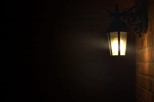 Artificial light at night - lantern on wall - credit Jarrod Reed-eom